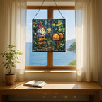Gnome Mail Delivery Stained Glass Suncatcher – Square Hanging Window Panel for Home or Greenhouse – Whimsical Glass Art Gift for Garden Lovers, Christmas, Halloween, Father Days HyLaaA - Image 6