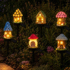 6 Pack-Solar Lights Outdoor, Mushroom Fairy House Stake Lights, Waterproof Cute Garden Decor for Yard, Lawn, Pathway, Patio & Cottage Garden by wosdy