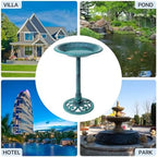 VECELO 28" Pedestal Outdoor Bird Bath for Outside, Vintage Bronze Polyresin Lightweight Antique, Yard/Garden Decoration, Green - Image 7