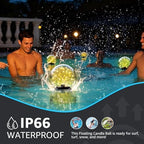 uuffoo 2-Pack Solar Floating Pool Lights Ball Solar Powered LED Flickering that Float Globe Lights Water-Resistant IP66 for Swimming Pool Decor Pond Garden Party - Image 4