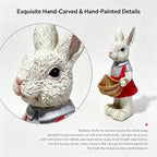 Simulated Pink Rabbit Statue Flower Pot Ornament, 17-Inch Resin Garden Sculpture Decor, Household Guardian Figurine, Gift for Yard Home Outdoor Decor,Pink White - Image 5