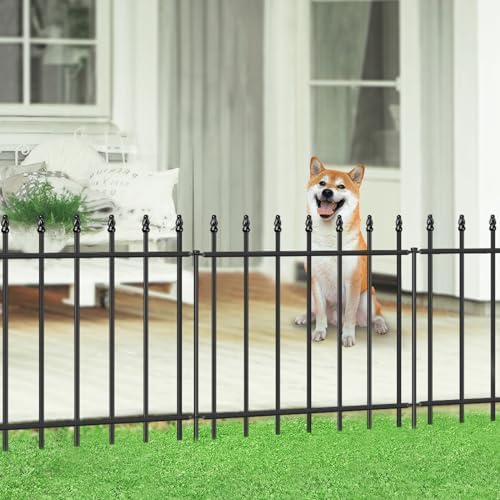 Decorative Metal Garden Fence 24" x 10', Outdoor Fence Border with Stakes by FOREHOGARGARDEN%EF%BC%86HOME