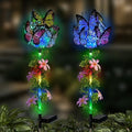 Solar Flowers Lights Outdoor Pathway,2 Pack Butterfly & Ball Garden Stakes by HokfirmHomeDecorGarden