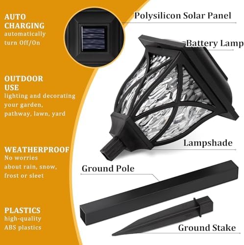 Solar Lights Outdoor Garden, 6 Pack LED Garden Waterproof, Solar Powered Pathway Lights for Yard, Patio, Landscape, Walkway, Path(Cold White) - Image 5