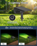 62 LED Solar Spotlights Outdoor Waterproof IP65, 3 Color 3000K/4500K/6500K & 2 Brightness, Auto-Brightness Adjustment, Solar Spot Lights Outdoor, Solar Garden Lights, 2000mAh Battery - 2 Pack - Image 4