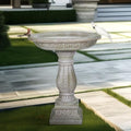 SKYFIRE 20”Dia.X 23.8”Tall Outdoor Birdbath with Pedestal - Modern Garden Birdbaths Outdoor Decor for Bird Spa & Birdfeeder, Floor Bird Baths for Garden Patio, Yard, Lawn by SKYFIRE