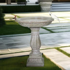 SKYFIRE 20”Dia.X 23.8”Tall Outdoor Birdbath with Pedestal - Modern Garden Birdbaths Outdoor Decor for Bird Spa & Birdfeeder, Floor Bird Baths for Garden Patio, Yard, Lawn by SKYFIRE