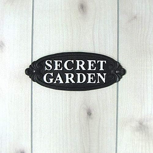 Cast Iron Embossed Secret Garden Wall Sign Lawn Yard Art Home Decor Door Gate Plaque - Image 4