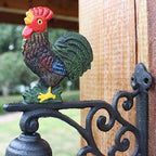 Cast Iron Wall Bell Retro Chicken Hand Bell Doorbell, Rustic Door Bell Vintage Decorative Bell Dinner Bell Shaking Bell Hanging Bell Heavy Duty Metal Bell for Indoor Outdoor Garden Yard Farmhouse - Image 4