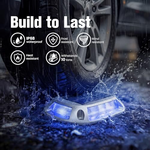 VOLISUN Solar Driveway Lights with Remote 8 Pack, 9 Colors in 1 Led IP67 Waterproof Outdoor Warning Dock Deck Lights for Driveway Sidewalk Pathway Step RGB (9colors, 8pack) - Image 5