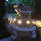 Large Turtle Solar Garden Outdoor Statues with Succulent and 6 LED Lights,Outside Solar Turtle Decor Art for Garden,Home,Lawn,Yard, Balcony Ornament - Image 2