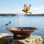 Solar Bird Bath for Outside, Outdoor Metal Bird Bath Fountains by TICKCACY-EnrichYourLife