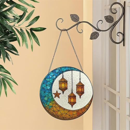 Stained Glass Moon Star Lanterns Art Suncatcher - Image 2