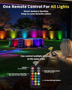 Color Changing Solar Ground Lights with Remote 10 Pack Solar Pathway Lights - Image 2