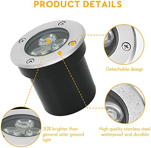 Low Voltage Landscape Lighting In-ground Light LED Well Lights 3W 12V 24V Outdoor Landscape Light Waterproof IP67 Pathway Driveway Deck Step Fence Garden Lights - Image 3