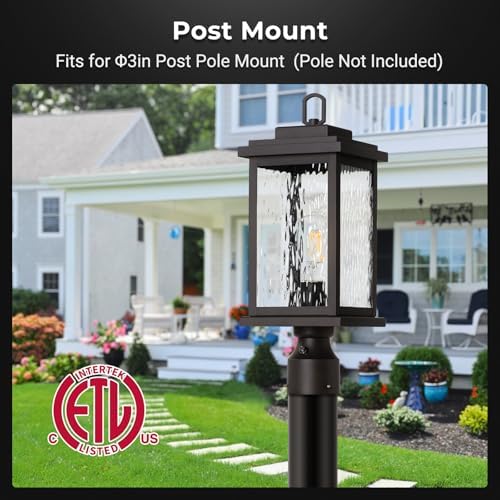 VIANIS Large Dusk to Dawn Outdoor Post Lights, Oil Rubbed Bronze Hardwired - Image 5
