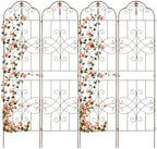 hogardeck 4 Packs 84 * 19 inch Metal Garden Trellis for Climbing Plants Outdoor,Heavy Duty,Coating Rustproof Trellis for Rose, Vegetable, Flowers, Expandable,Perfect for Training Climbing Plants by HOGARDECK