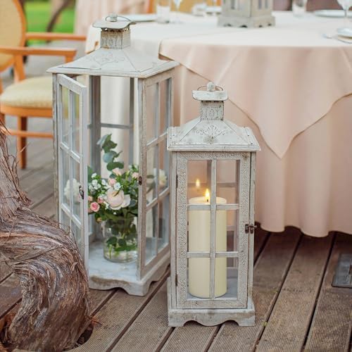 Waterproof Flickering Plastic Flameless with Cycle Timer & Remote Control, Pack of 2 Fake Battery Operated Outdoor Pillar LED Candles (Ivory, 4" x10") - Image 5