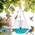 Solar Cascade Hanging Bird Bath Fountain, Solar Powered Hanging Bird Bath Fountain with Solars Pump & Glass Bowl, Large Solar Cascade Fountain for Outdoor, Gardens (Blue) by Unknown