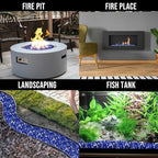 Skyflame 1/4-Inch Cobalt Blue Reflective Fire Glass for Fire Pit Fireplace - Image 6