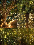 Solar String Lights Outdoor 4 Pack 400 LED 132FT Christmas Light Warm White - Image 6