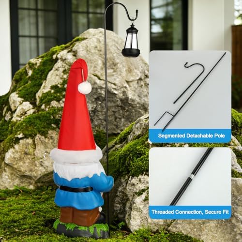 Enrichoice 39" Tall Large Garden Gnomes Outdoor with Solar Lantern, Weatherproof PVC Gnomes Decorations for Yard Statue with Ground Stake for Lawn, Pathway, Patio & Porch Decor (Excluding Battery) - Image 5