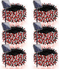 Solar Christmas Lights Outdoor, 6 Pack Solar String Lights Red and White by SANJICHA