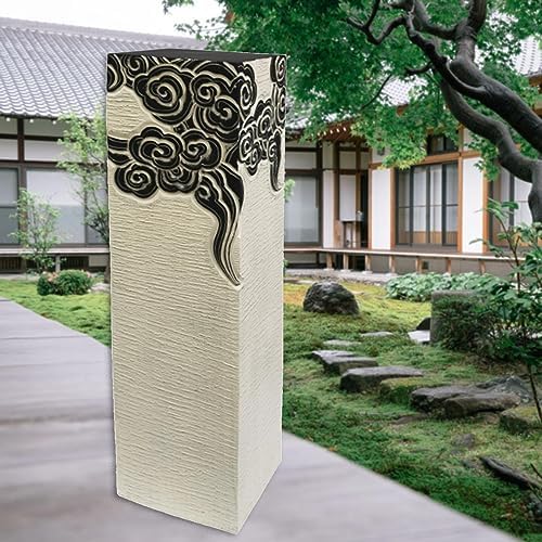 ARCVOX 2.3/2.9/3.6ft Asian Pillar Outdoor Decoration, Flower Pot Columns for Backyard, Faux Stone House Decor Sculpture, Ornament for Landscape Scene Layout (Color : Black, Size : Size XL) by Unknown