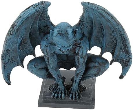 SUNGOOYUE Gargoyle Statue Resin Gothic Sculpture Ornament 7.4 X 7.3 X 3.9in Blue Medieval Sitting Figurine for Halloween Outdoor Decor Patio Yard Lawn Home Office - Image 2