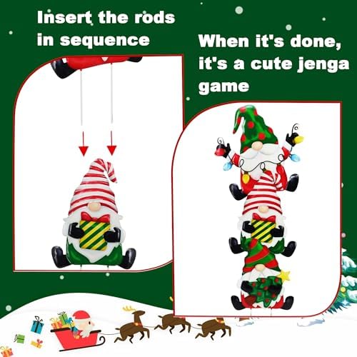 3 Pack Metal Christmas Yard Signs Decor for Multiple Stacked, Christmas Yard Stakes with Gnomes Fall Yard Decor for Outside Garden Yard Lawn Porch - Image 3