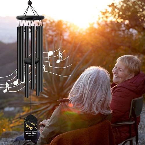 Sympathy Dragonfly Wind Chimes, Produced in USA, 26inch Personalized Wind Chimes for Loss of Loved One, Commemorative Sympathy Gifts for Funeral, in Memory of Dad/Mom/Husband/Wife - Image 2