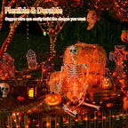 JMEXSUSS 4 Pack Solar Halloween Lights, 33FT 100 LED Orange Fairy Lights - Image 3