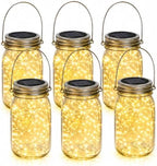 Outdoor Hanging Lanterns Solar Powered Mason Jar Lights with 30 LEDs Led String Lights for Wedding Garden Patio (Jars & Hangers Included) (20-Pack) by Unknown