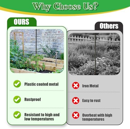 Outdoor Metal Trellis for Climbing Plants, Heavy Duty Rustproof Garden Trellis 45in, Sturdy Plant Support for Roses, Ivy, Tomatoes, Cucumbers, Flowers - Image 4