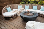Elementi Lunar Bowl Cast Concrete Fire Table Bundle, Outdoor Fire Pit Fire Table Patio Furniture, Dark Gray (Natural Gas) - Image 5