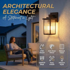 2 Pack Bronze Porch Light, Rust-Resistant Outdoor Wall Light - Image 2