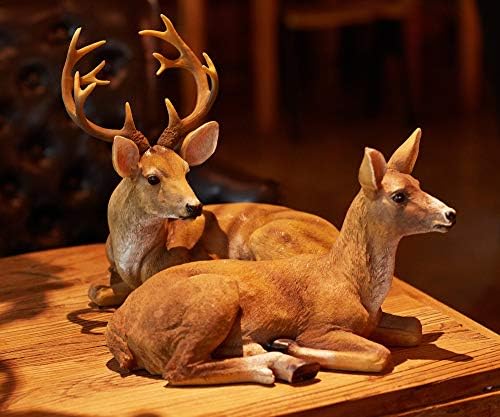 Resin Buck and Doe Statue-Animal Deer Couple Garden Accessories Collectible Figurines Sculpture Home Coffee Shop Decoration Ornaments or Outdoor Yard Lawn Decor Gifts for Birthday Anniversary - Image 3