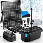 POPOSOAP Solar Pond Filter with Fountain Pump, 20W Solar Powered Water Pump and Pond Filters for Outdoor Ponds Fish Tank Garden Pool Water Feature Waterfall by POPOSOAP