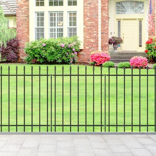 Decorative Metal Garden Fence 30" x 16', Outdoor Fence Border with Stakes - Image 5