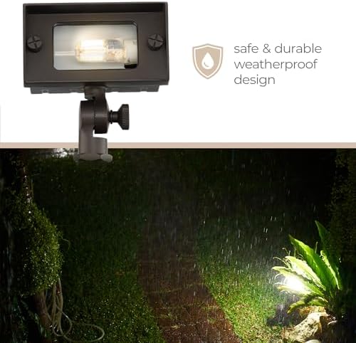 Amped Landscape Lighting 12V Flood Wall Wash Light with G4 Socket in Bronze Powder Coated Aluminum - Image 4