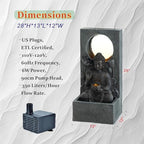 28 Inch Zen-Style Buddha Fountain, Freestanding Water Feature for Outdoor - Image 7