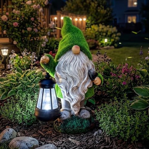 TERESA'S COLLECTIONS Gnome Garden Decor, Resin Decoration with Solar Lights - Image 5