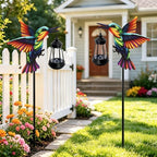 2 Pack Solar Lights Outdoor Hummingbird Garden Stakes with Solar Lanterns - Image 5