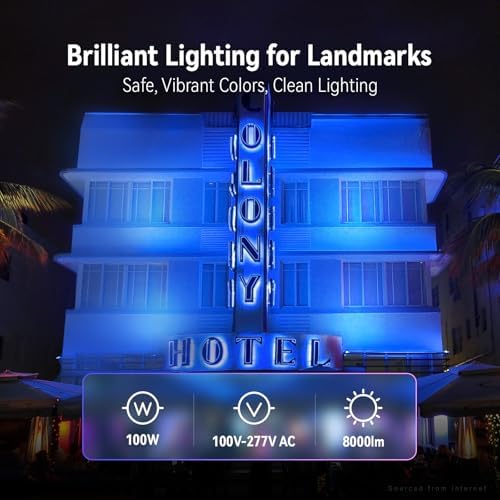 LEONLITE 2-Pack Smart RGB 100W LED Flood Light with Knuckle IP65 Waterproof - Image 4