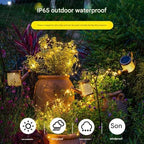 Outdoor Decorative LED Watering Can Light Stake, Copper Metal Garden Art with Star Pattern, Black Stand, Outdoor Solar Fountain - Image 4