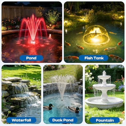 Antfraer Pond Filter with LED Lights, Built-in U-V Clarifier Pond Filter with 660GPH Fountain Pump & Remote Control, Multi-Stage Filtration Pond Filter Box with for Outdoor Ponds Waterfall Fountain - Image 5