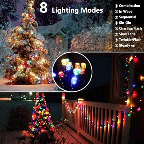 Joomer Solar Christmas Lights Outdoor, 2PACK Total 144FT 400LED, Blue - Image 3