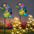 Solar Garden Lights Outdoor Decor, Butterfly Watering Can Lights, 2 Pack by OSTRITEC