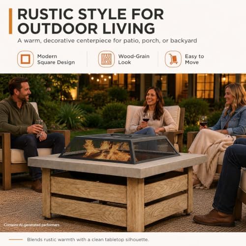 4-in-1 Outdoor Fire Pit Grill Table,Metal Firepits for Outside (34") - Image 6