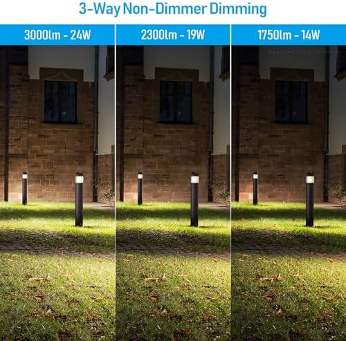 LEONLITE 3CCT LED Bollard Landscape Pathway Light, 43", Louvered - Image 2
